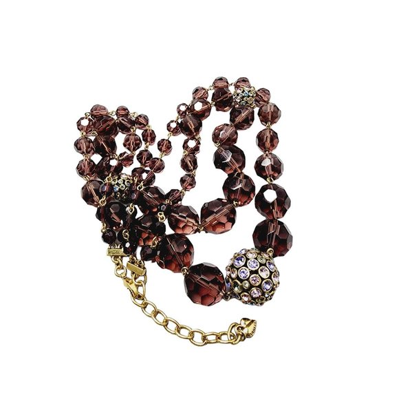 Vintage Signed Carolee Rhinestone Ball & Faceted Crystal Necklace (A1325) - Picture 2 of 3